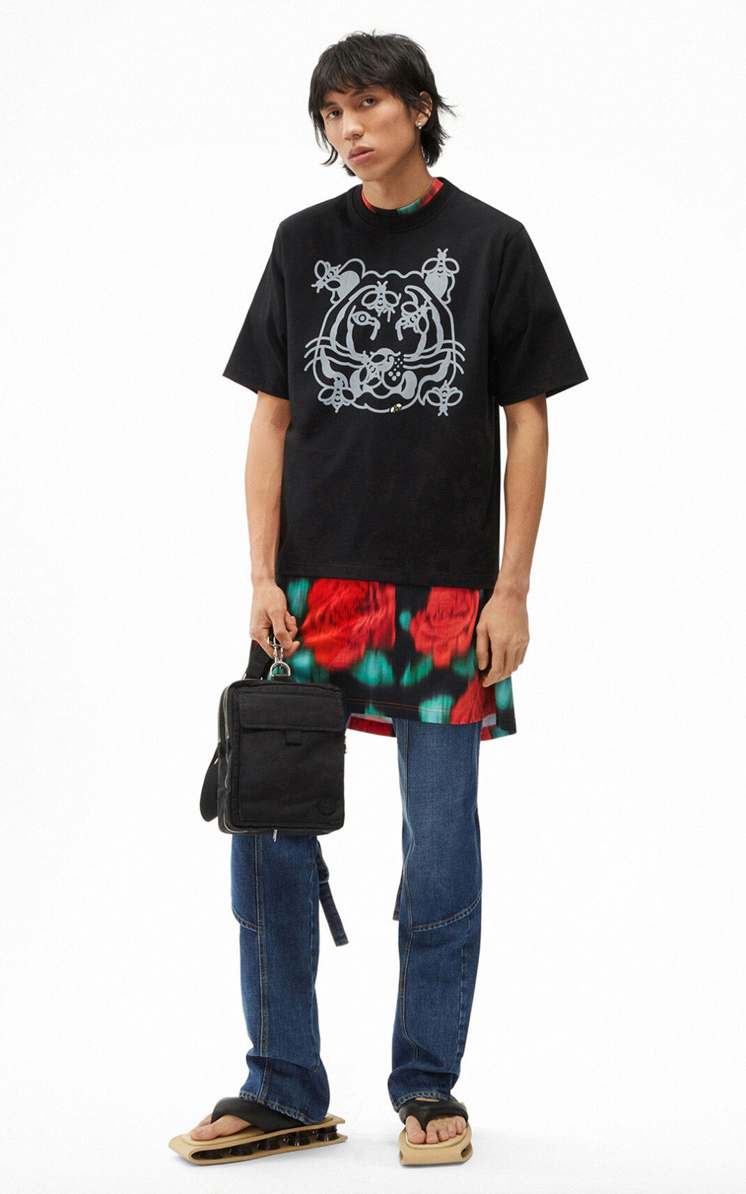 Kenzo Bee a 虎 Tシャツ メンズ 黒 - BYTRWH786